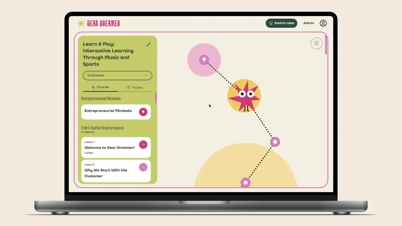 Dear Dreamer platform screenshot